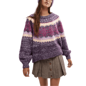 Free People Purple Festive Frost Sweater